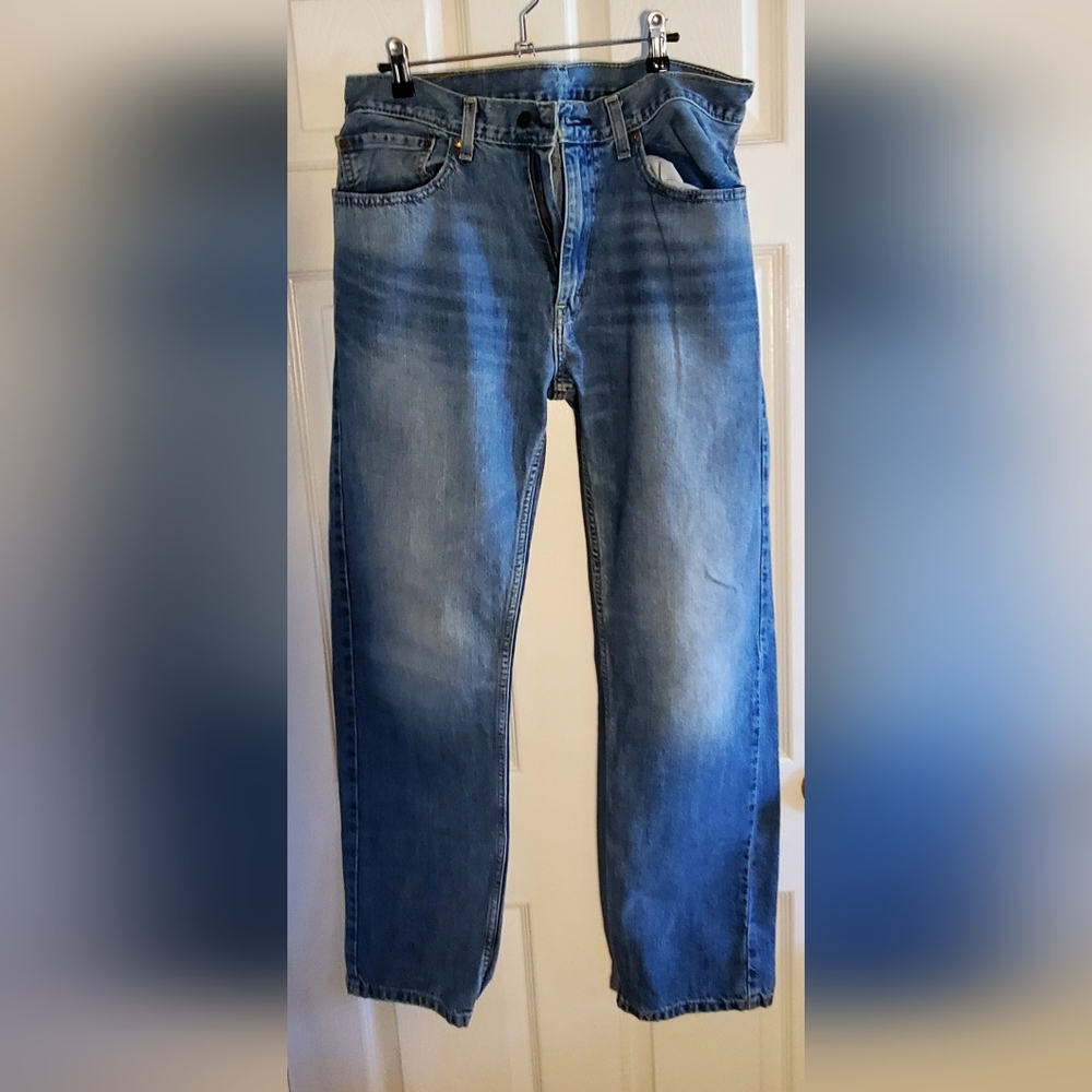 Levis 505 Jeans 34x32 Blue Regular Fit Straight Leg Red Tag Denim Causal EUC